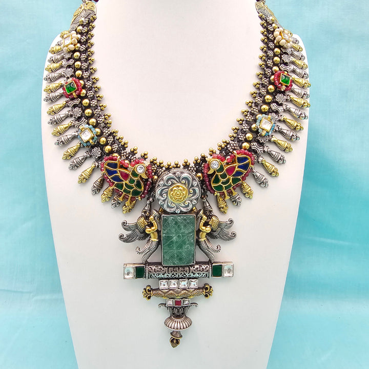 Silver Oxidized Necklace