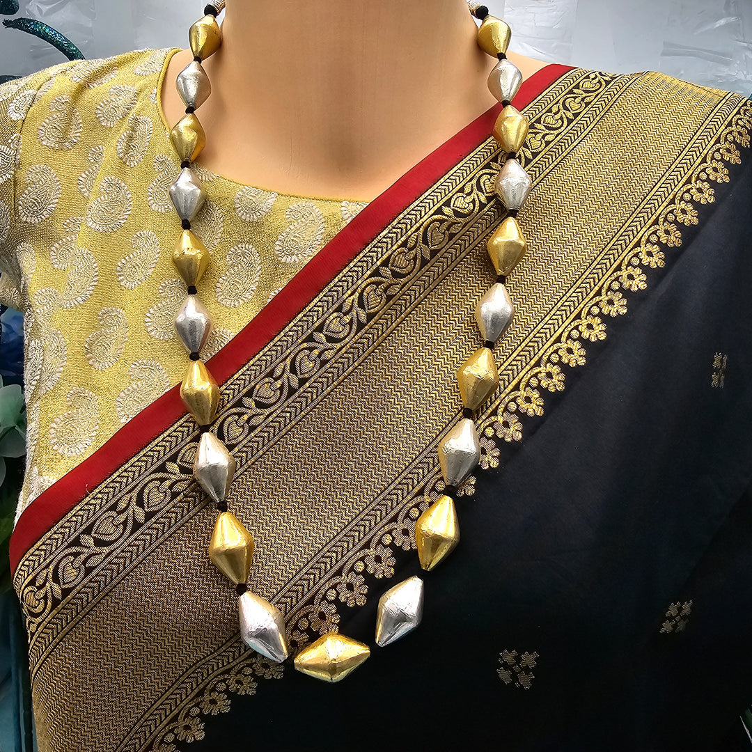 Silver Big Dholki Necklace