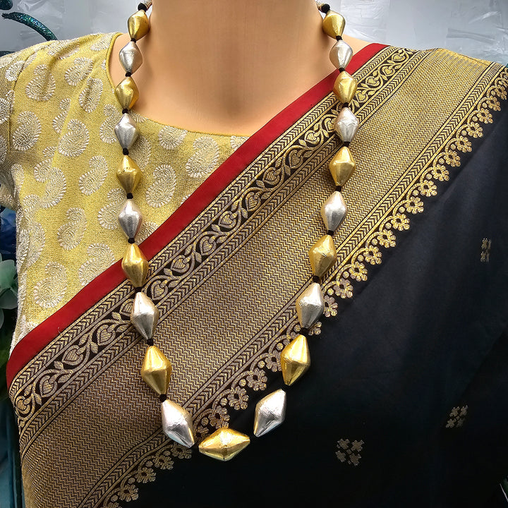 Silver Big Dholki Necklace