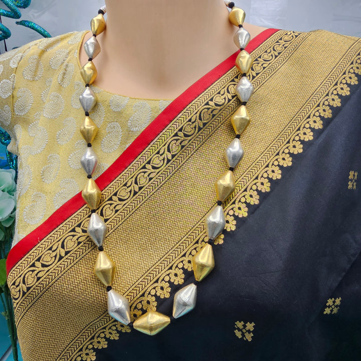 Silver Big Dholki Necklace