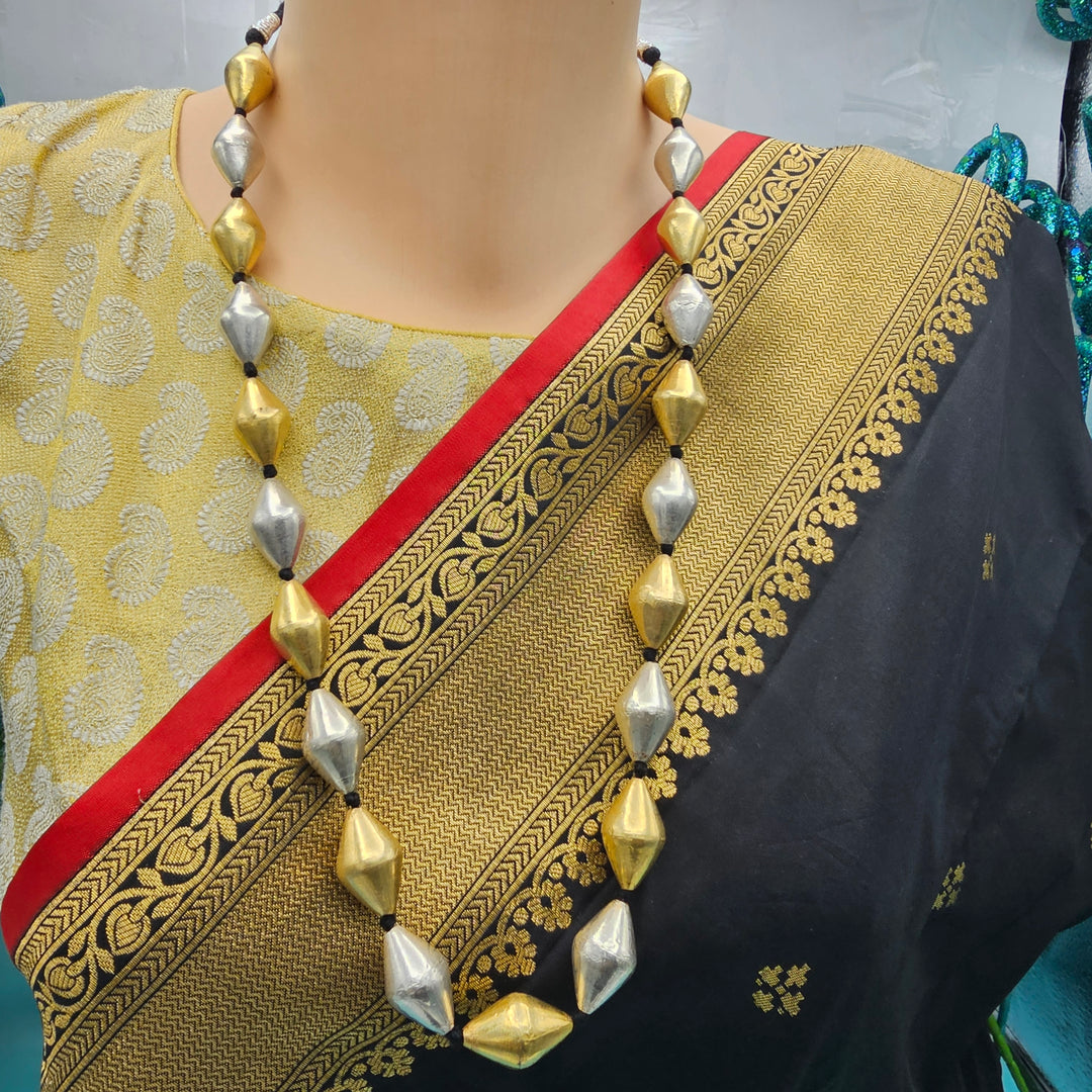 Silver Big Dholki Necklace