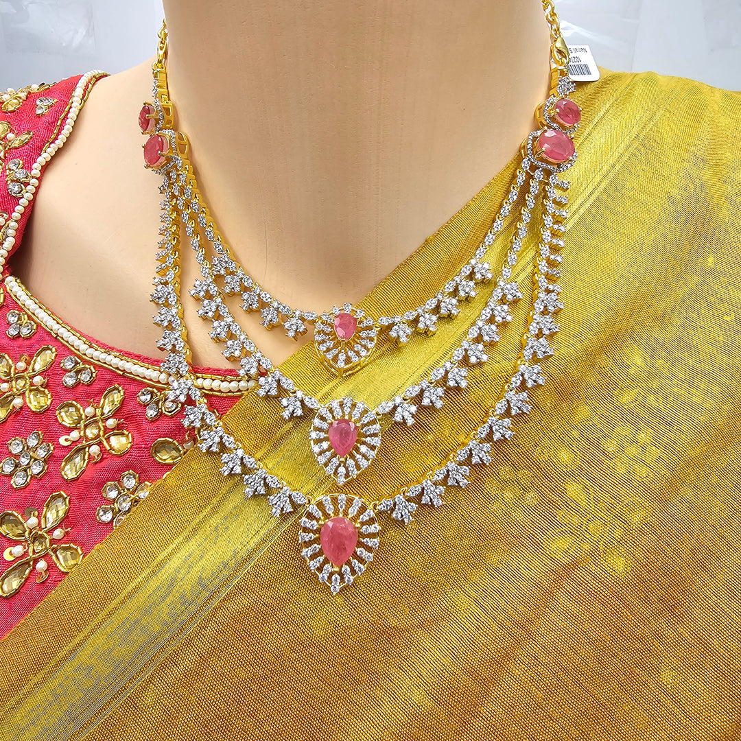 Diamond Pink Short Necklace