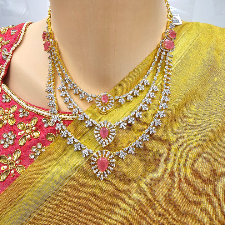 Diamond Pink Short Necklace