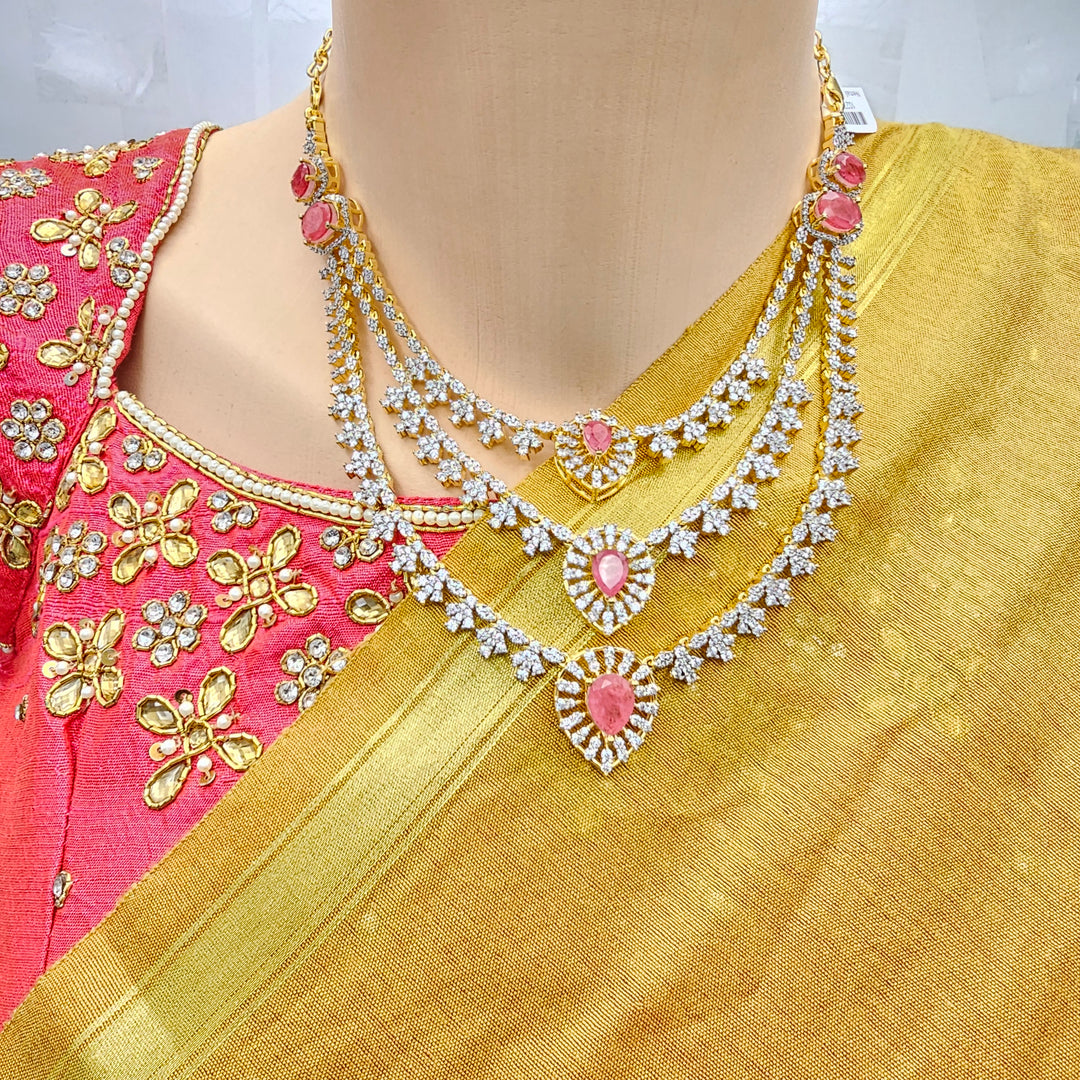 Diamond Pink Short Necklace
