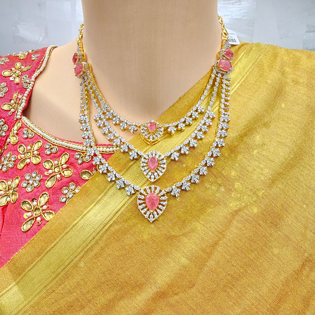 Diamond Pink Short Necklace