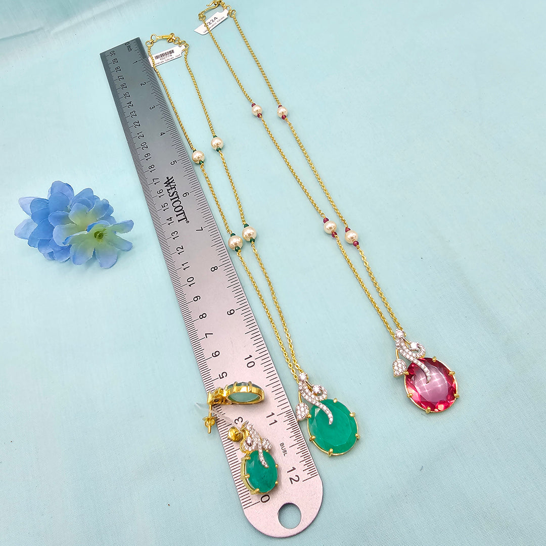 Silver Chains/ Pendant Set