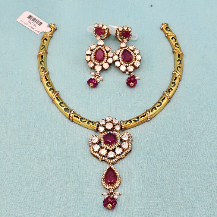 Silver Polki Kantey set