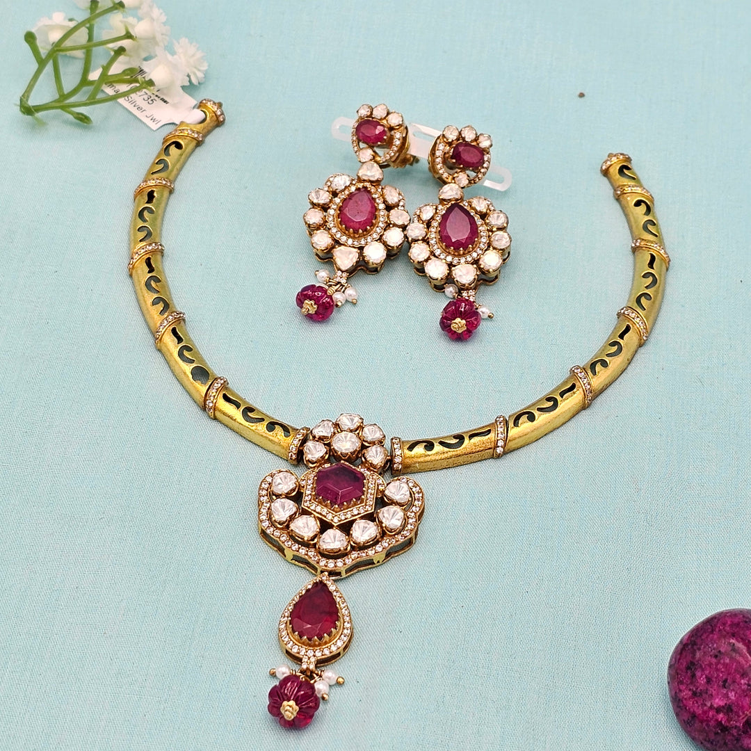 Silver Polki Kantey set