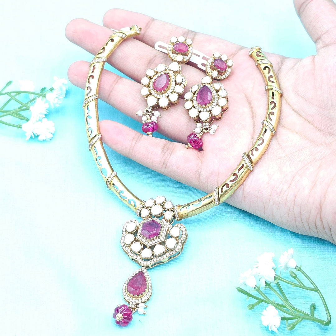 Silver Polki Kantey set