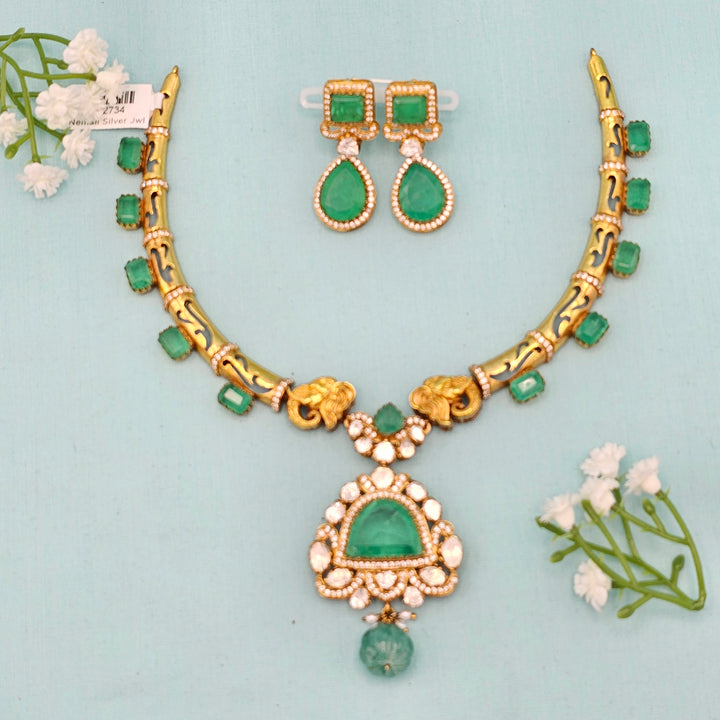 Polki Green Necklace set