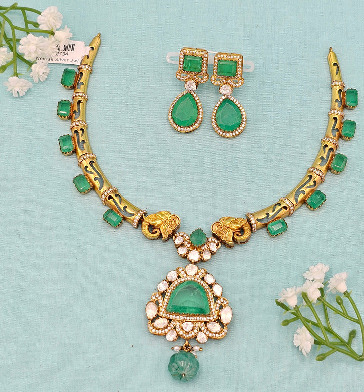 Polki Green Necklace set
