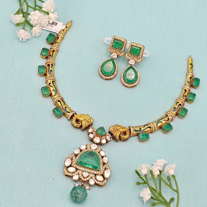 Polki Green Necklace set