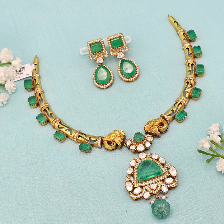 Polki Green Necklace set