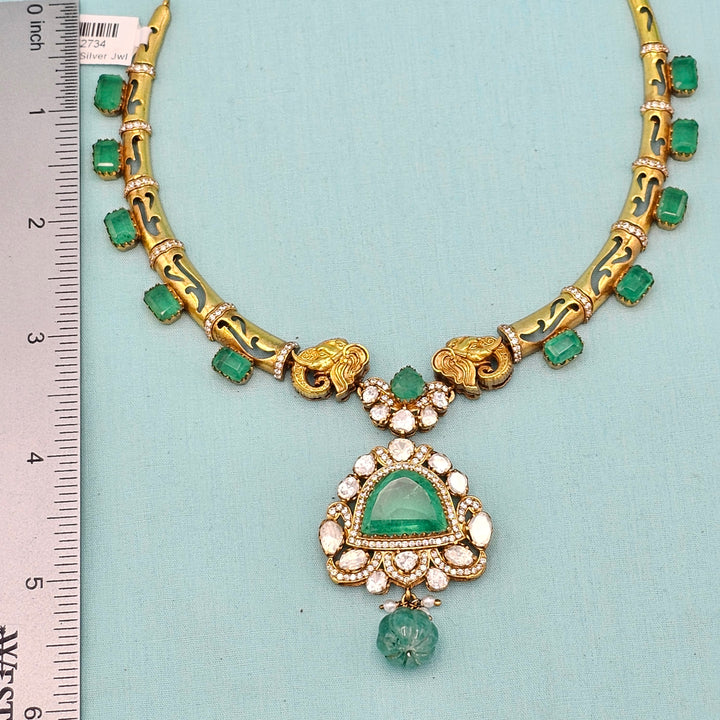 Polki Green Necklace set