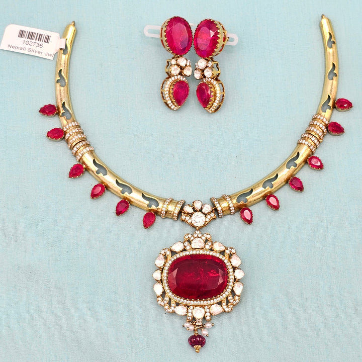 Silver Polki Kantey set