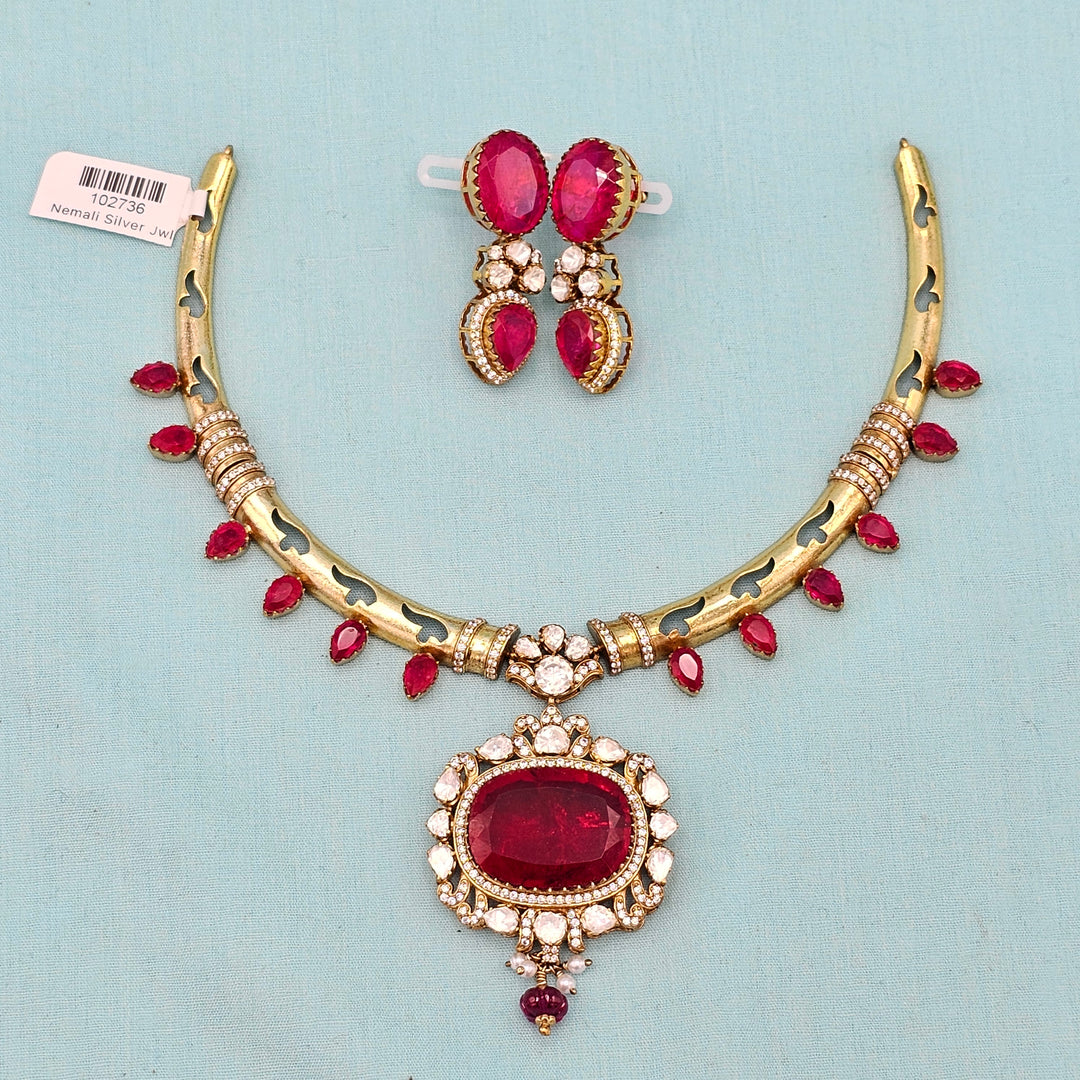 Silver Polki Kantey set