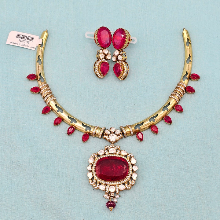Silver Polki Kantey set