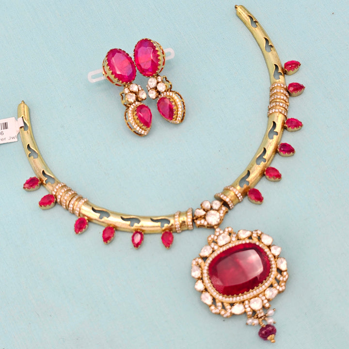 Silver Polki Kantey set