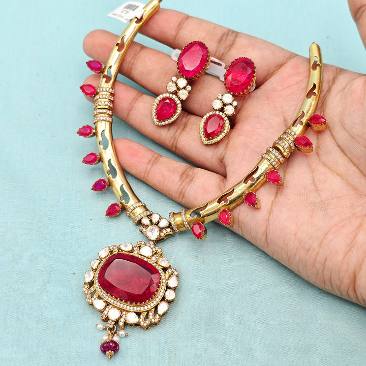 Silver Polki Kantey set
