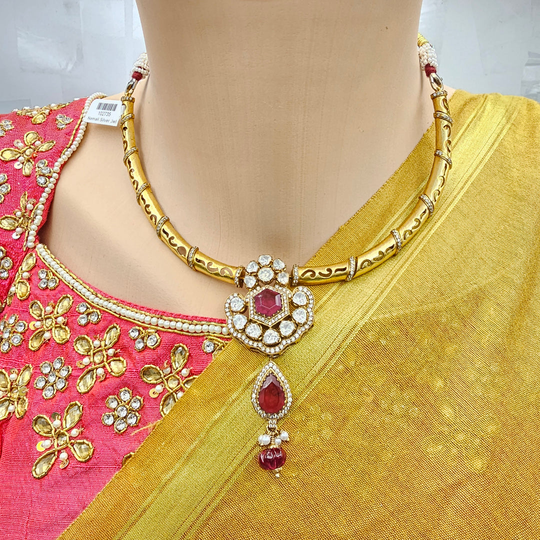 Silver Polki Kantey set
