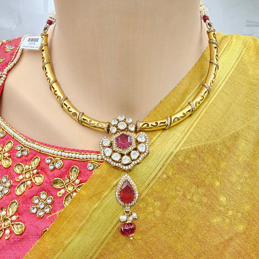 Silver Polki Kantey set