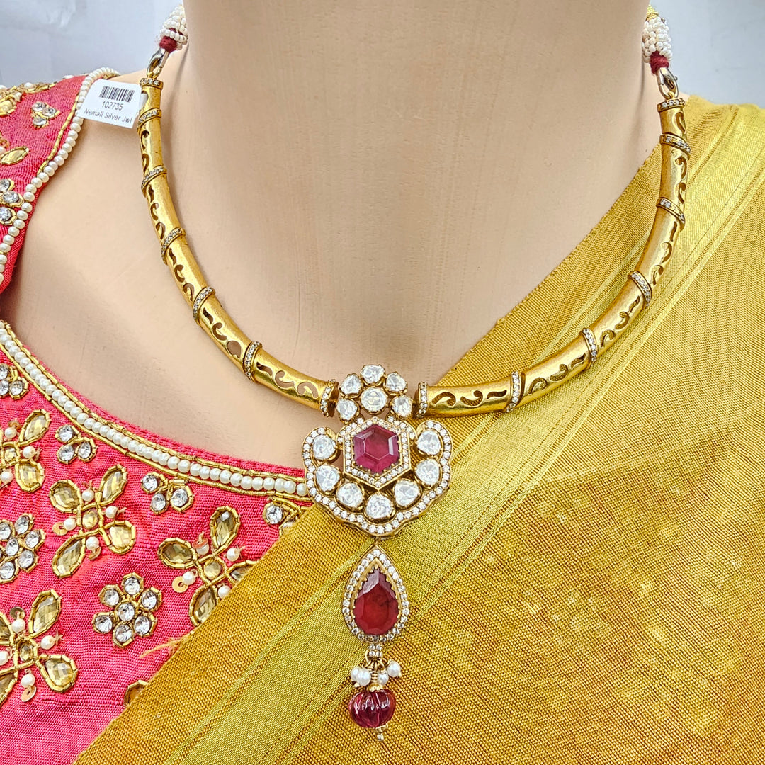 Silver Polki Kantey set