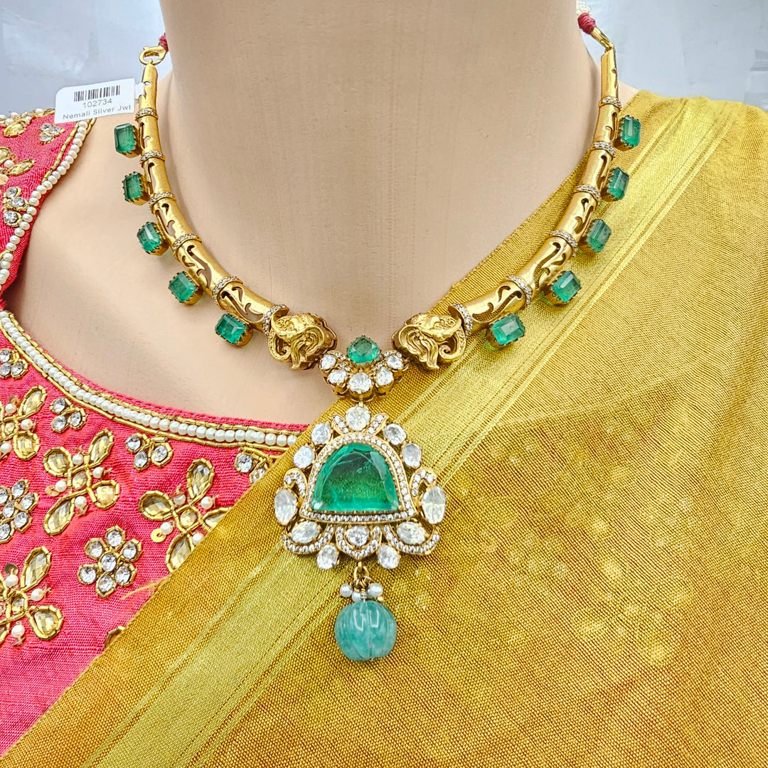 Polki Green Necklace set