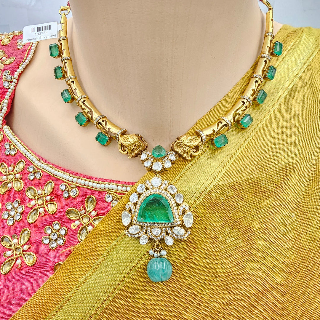 Polki Green Necklace set