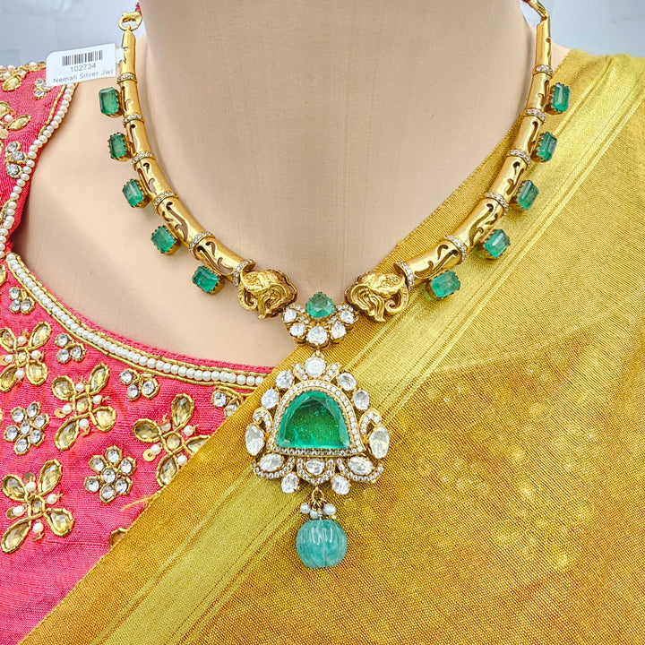 Polki Green Necklace set
