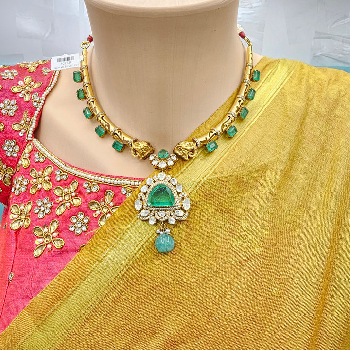 Polki Green Necklace set