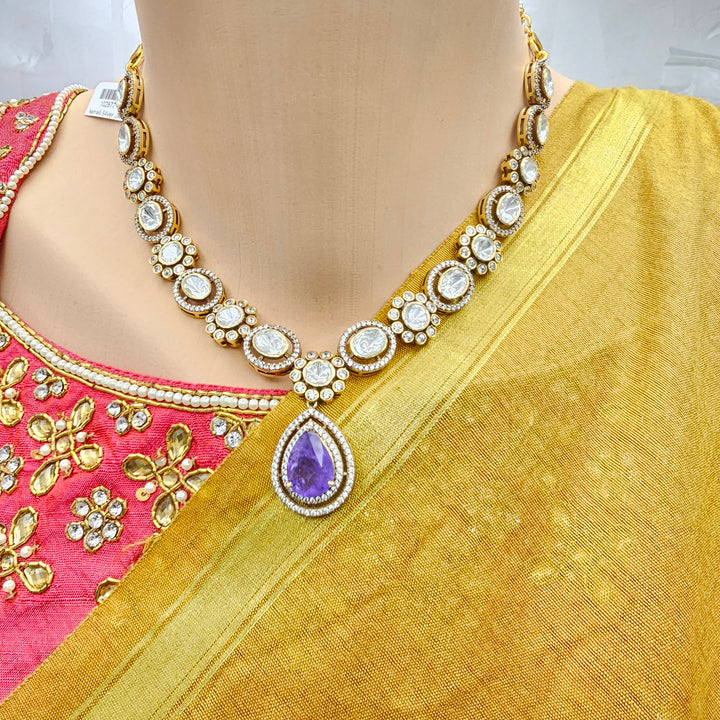 Polki Amethyst Necklace