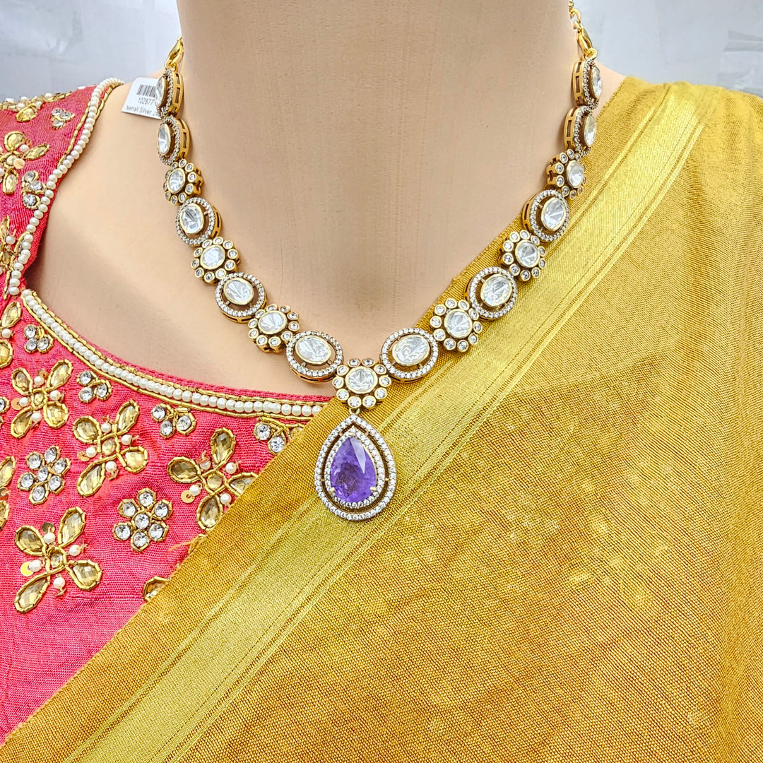 Polki Amethyst Necklace