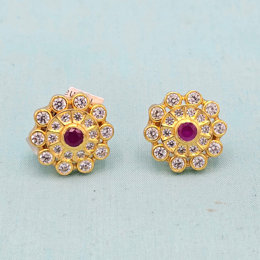 CZ Pink Ruby Studs