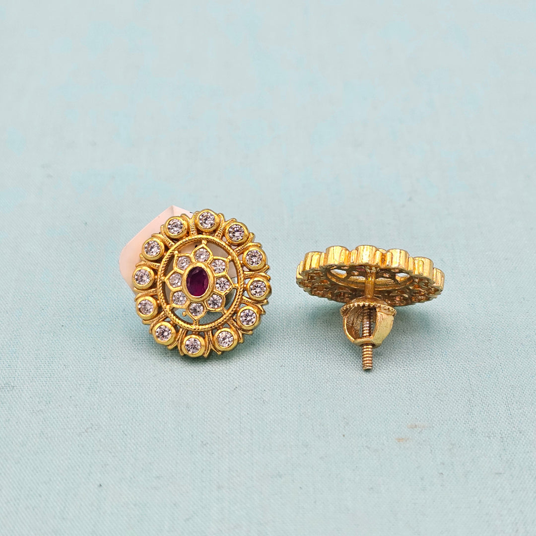 CZ Pink Ruby Studs