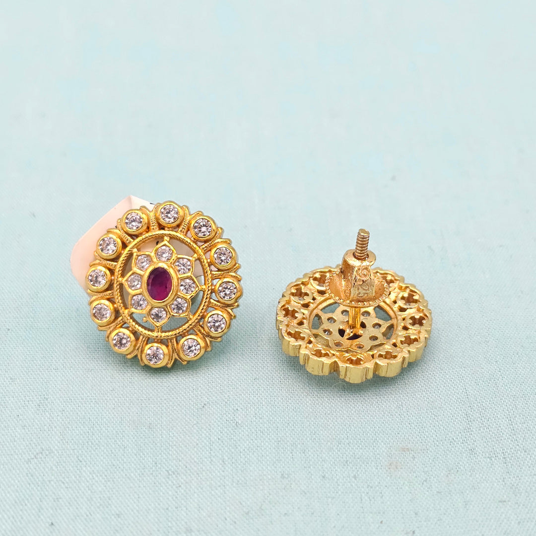 CZ Pink Ruby Studs