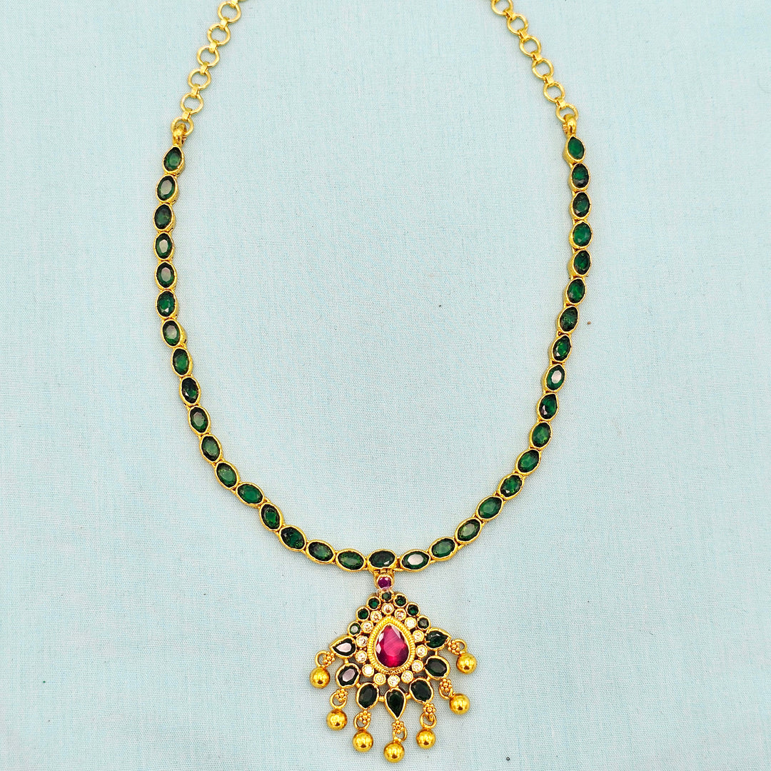 CZ Green Short Necklace