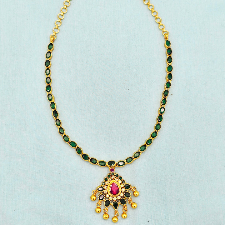 CZ Green Short Necklace