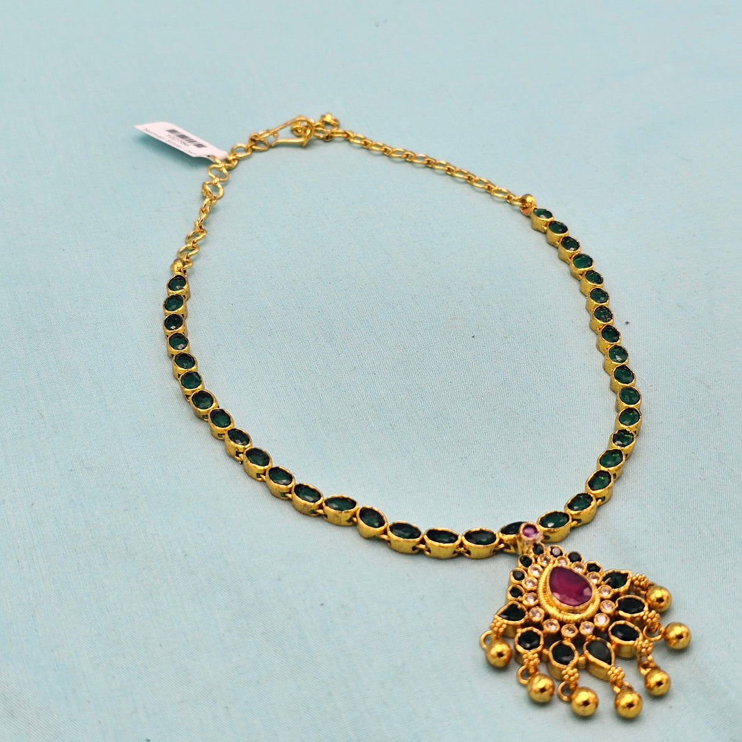 CZ Green Short Necklace
