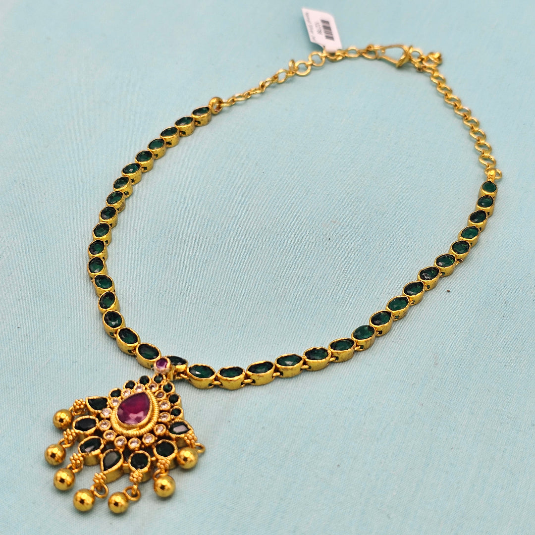 CZ Green Short Necklace