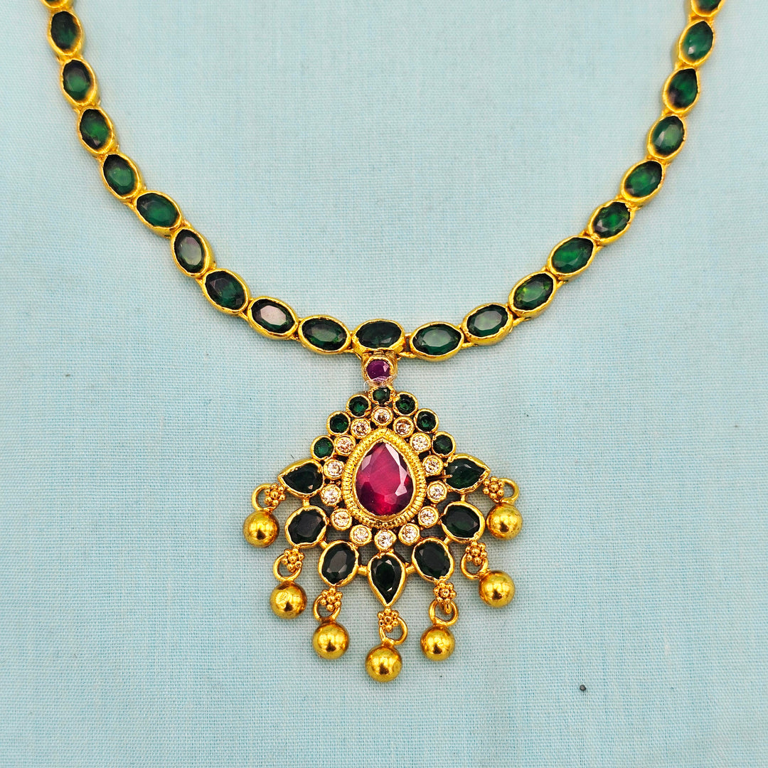 CZ Green Short Necklace