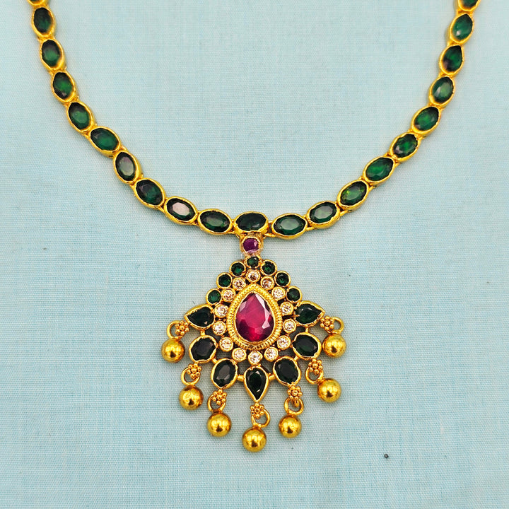 CZ Green Short Necklace