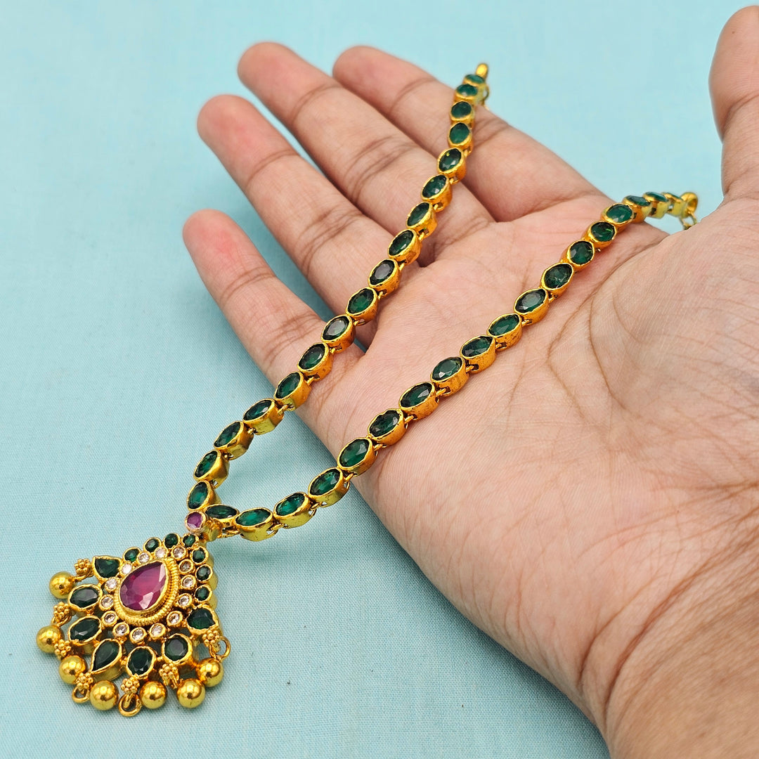 CZ Green Short Necklace