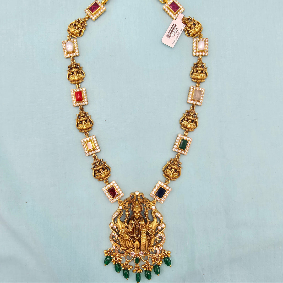 Navratna temple necklace