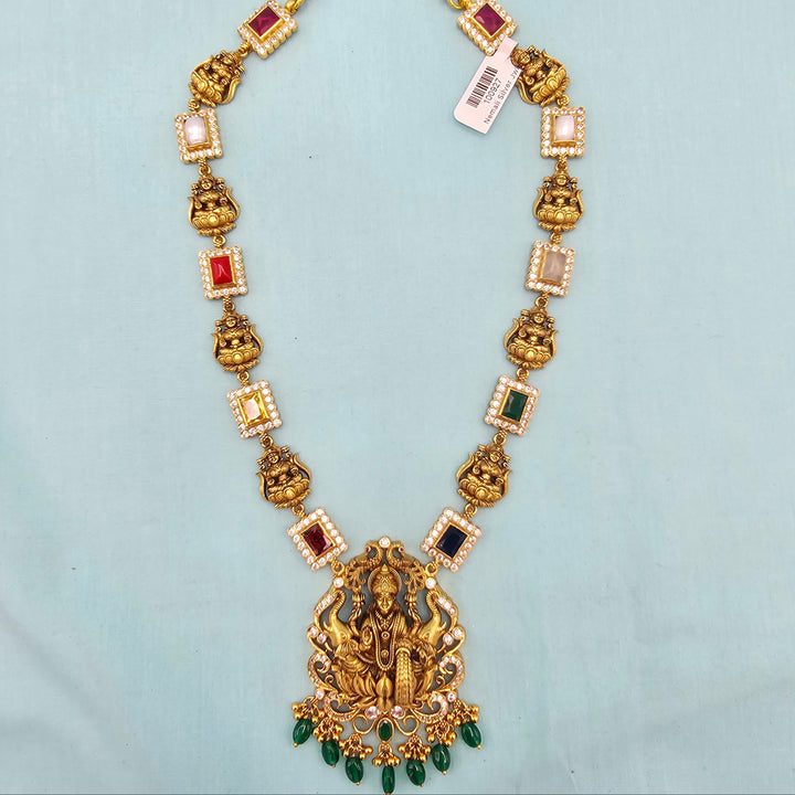 Navratna temple necklace