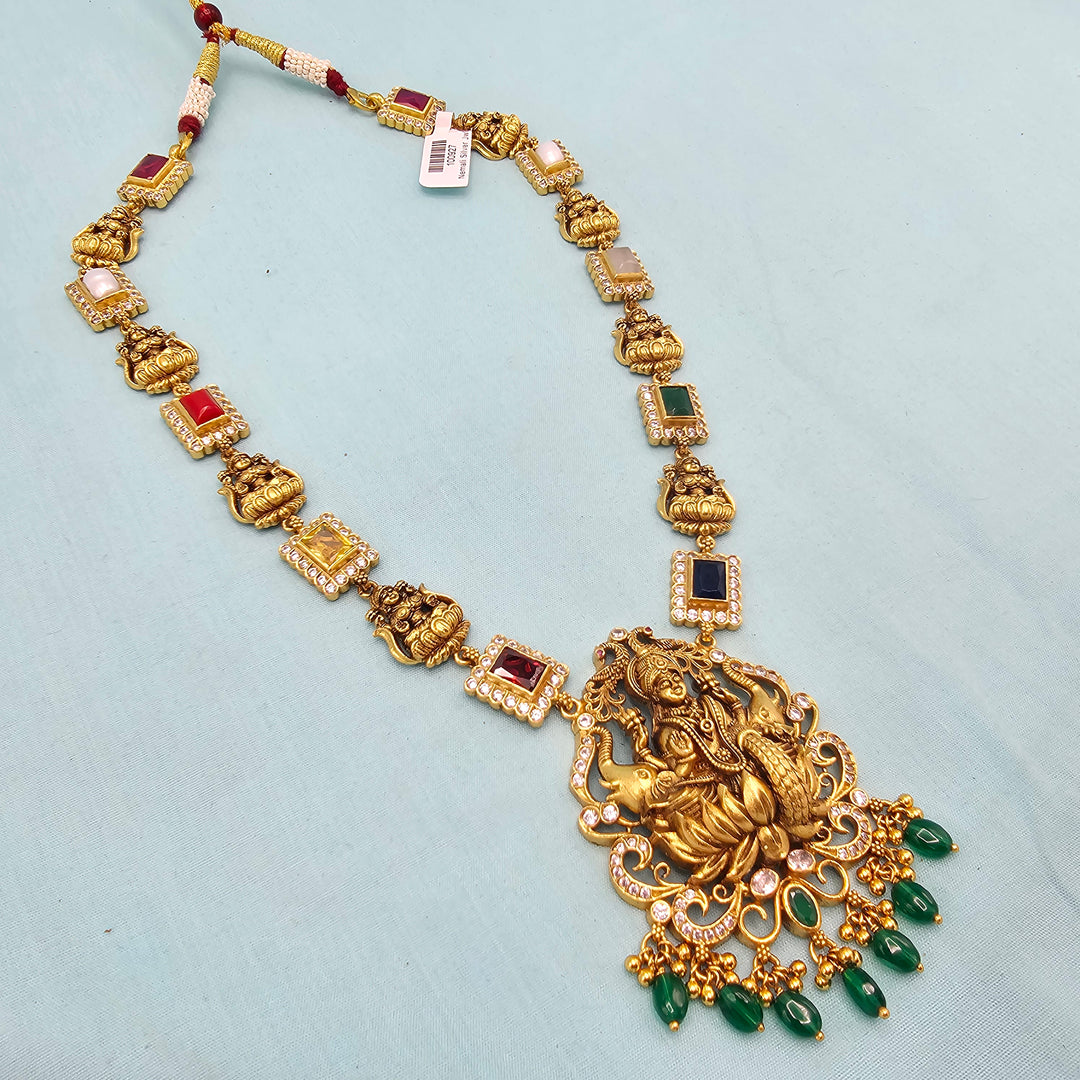 Navratna temple necklace