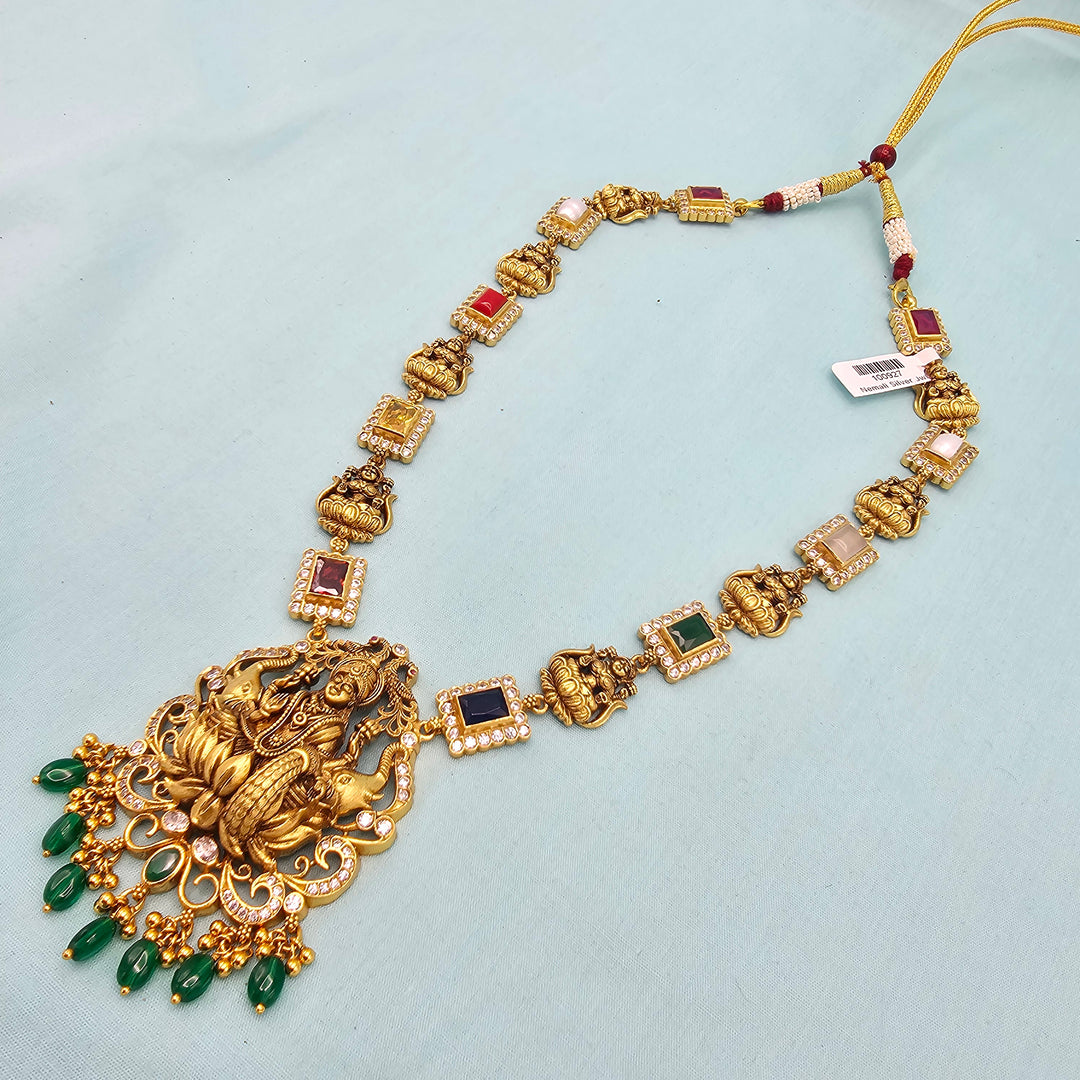 Navratna temple necklace