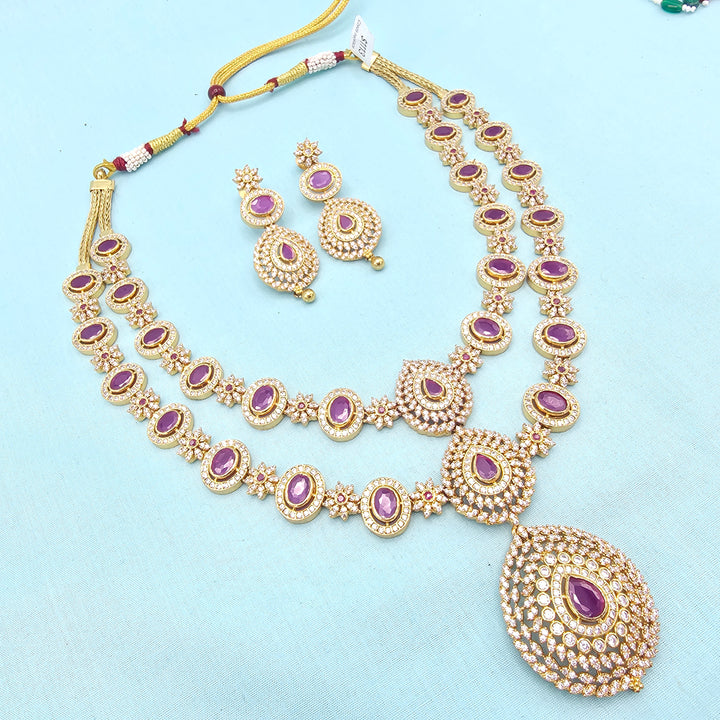 Green CZ Short Necklace