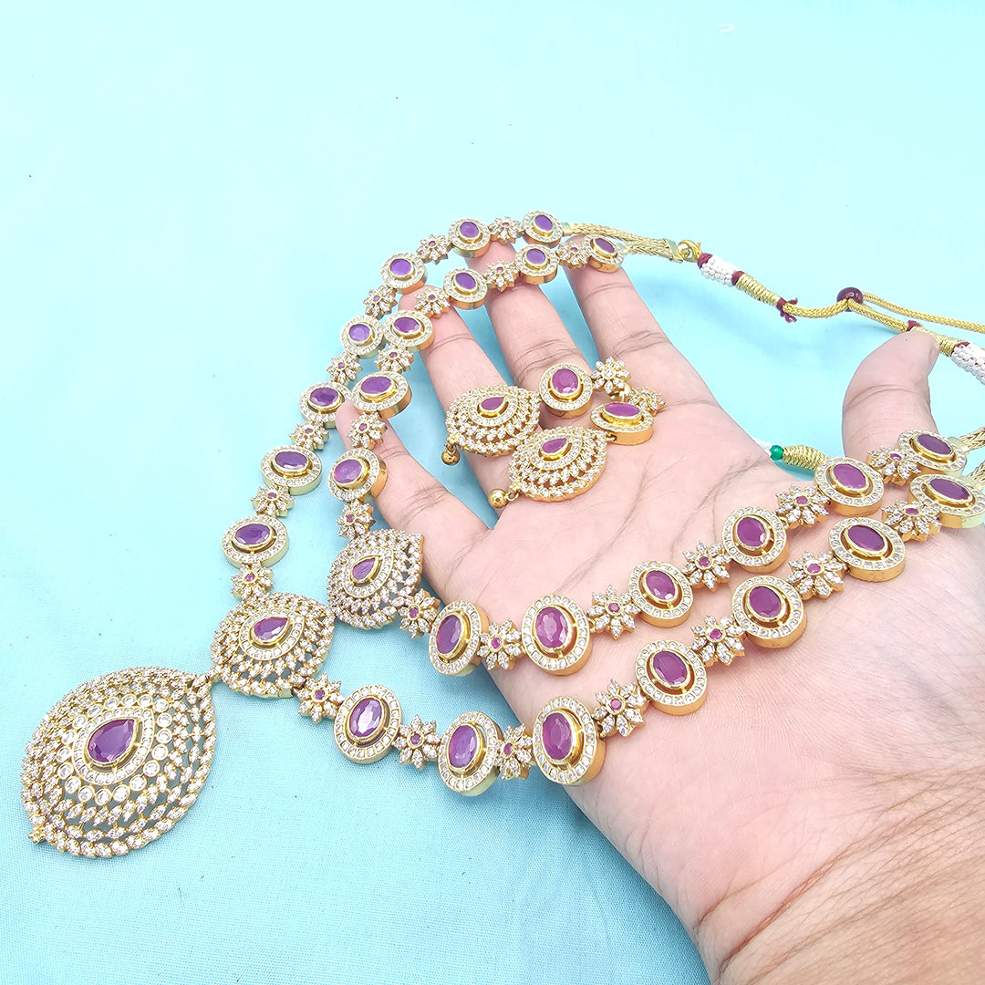 Green CZ Short Necklace