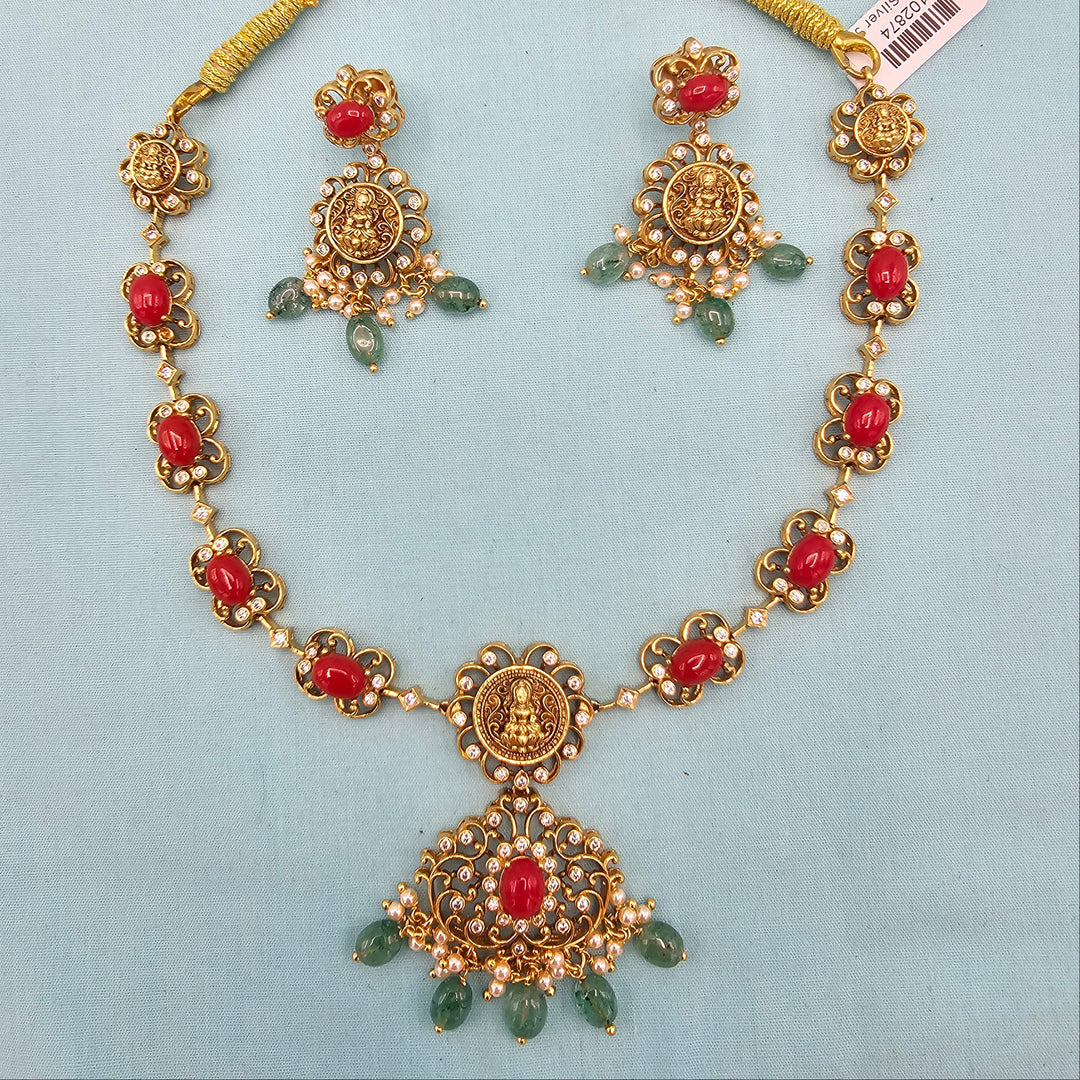 Short Coral Necklace set