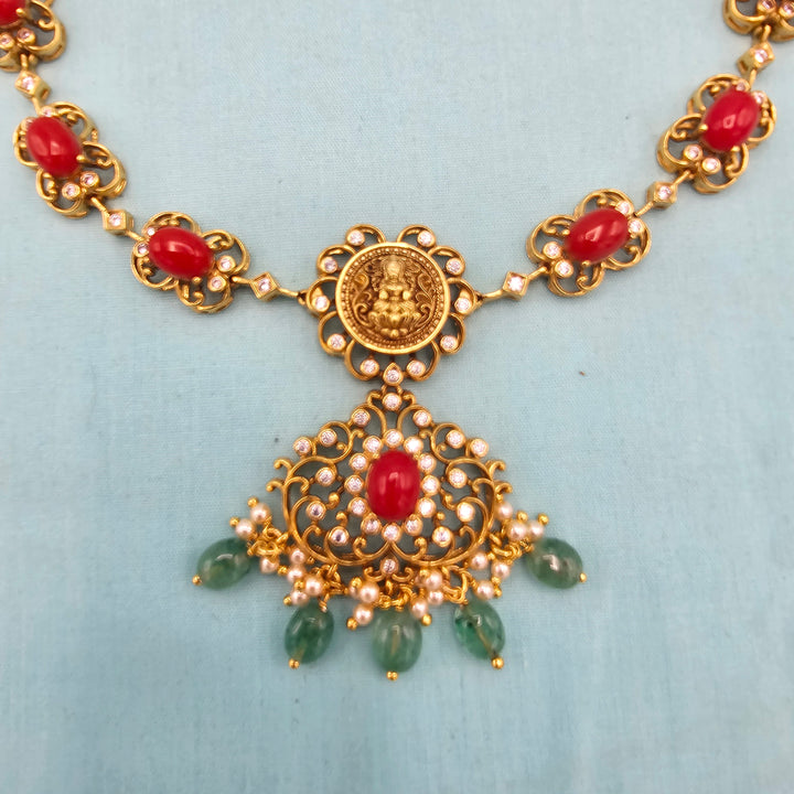 Short Coral Necklace set